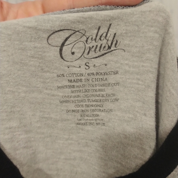 Cold Crush Til The Sun Comes Up Celestial Gray Tee Size Small - Picture 4 of 4